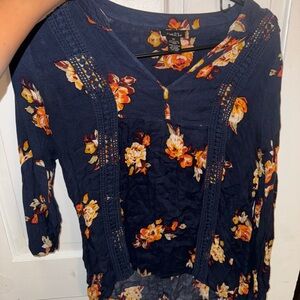 Floral Navy Top